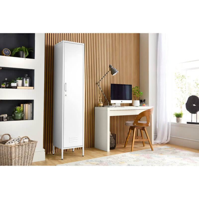 lc 01 white 1 door metal locker cabinet 1800mm