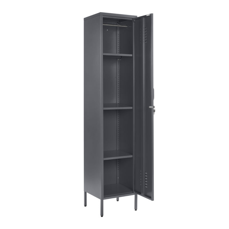 lc 01 grey 1 door metal locker cabinet 1800mm