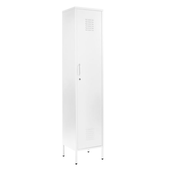 lc 01 white 1 door metal locker cabinet 1800mm