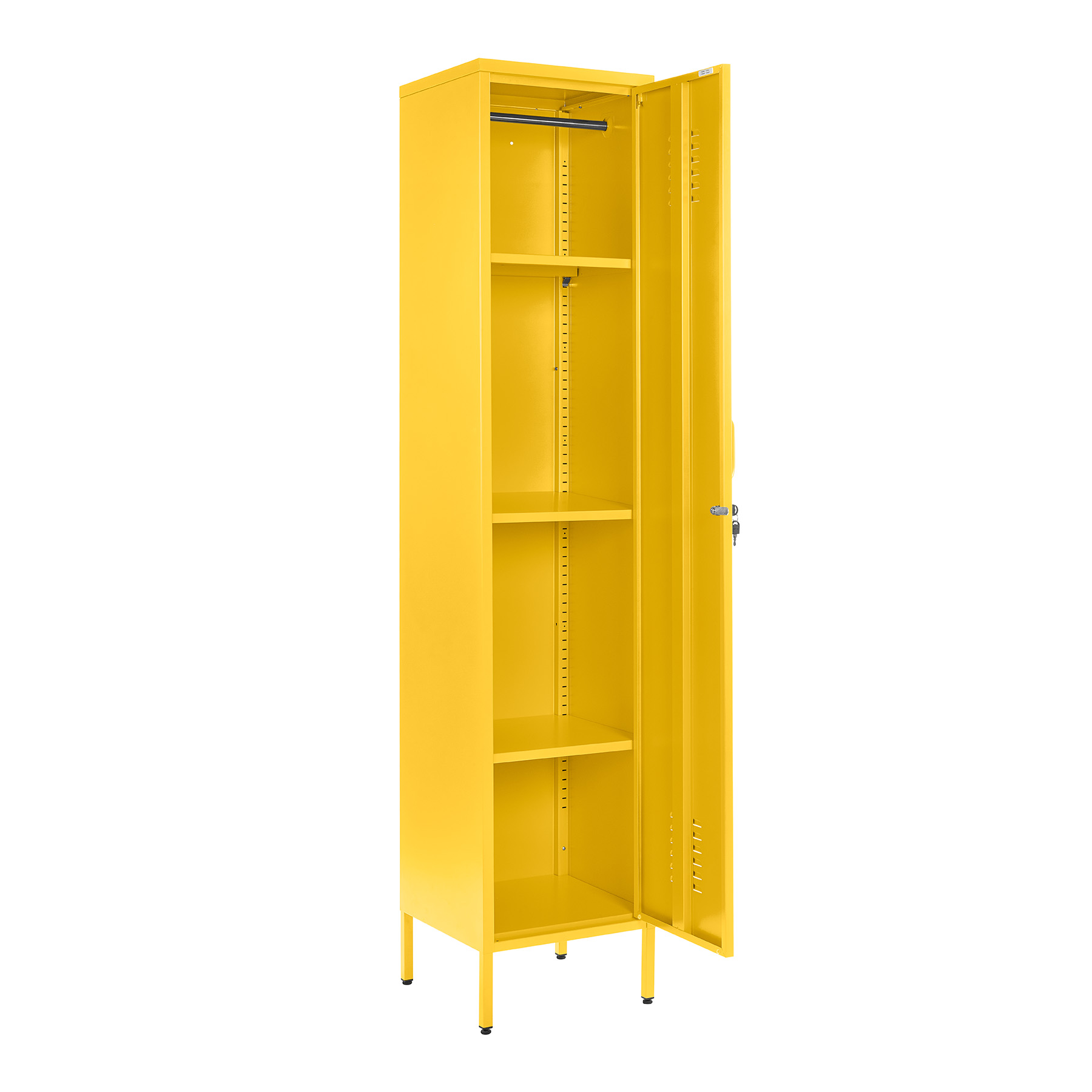 lc 01 yellow 1 door metal locker cabinet 1800mm