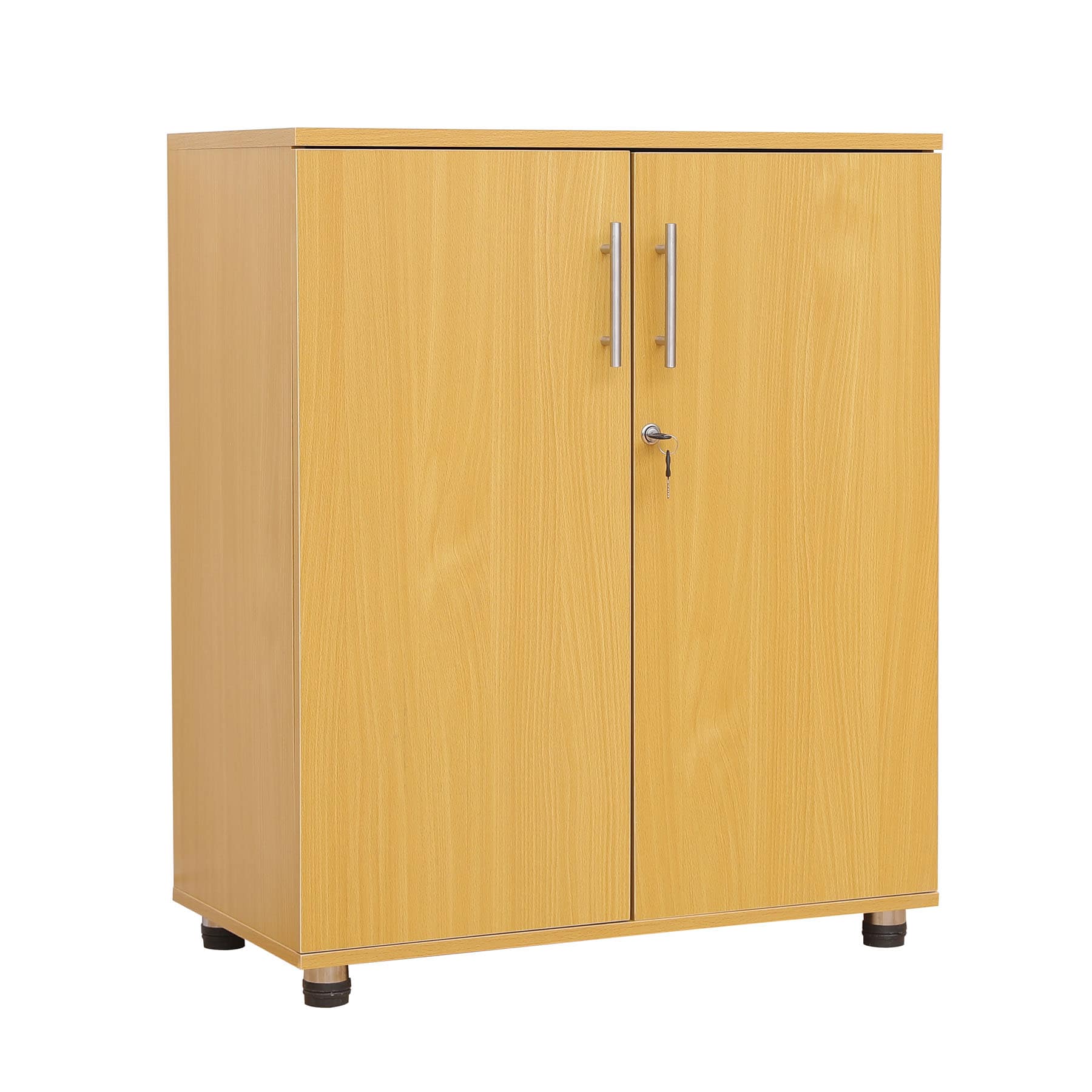 sd iv18 beech 2 door storage cabinet with locking doors 895mm