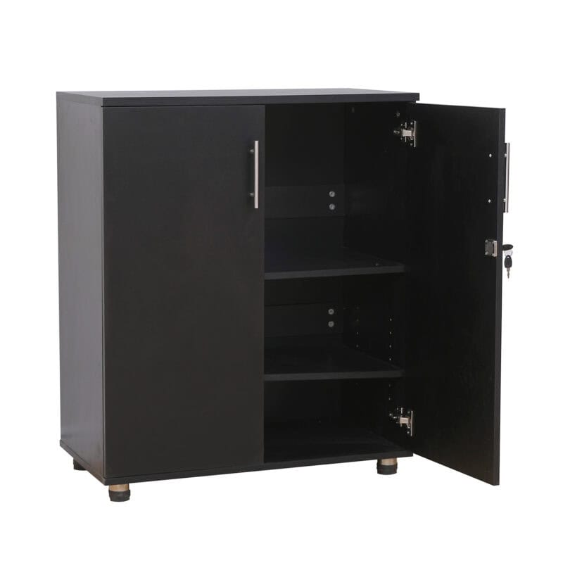 sd iv18 black 2 door storage cabinet with locking doors 895mm