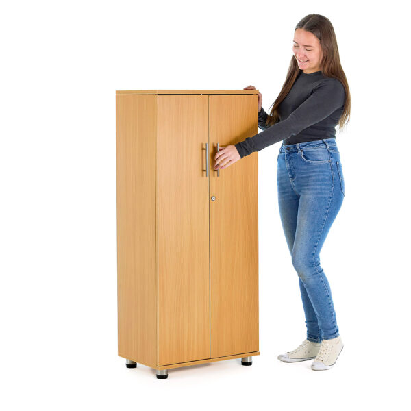 sd iv12 beech 2 door storage cabinet with locking doors 1250mm