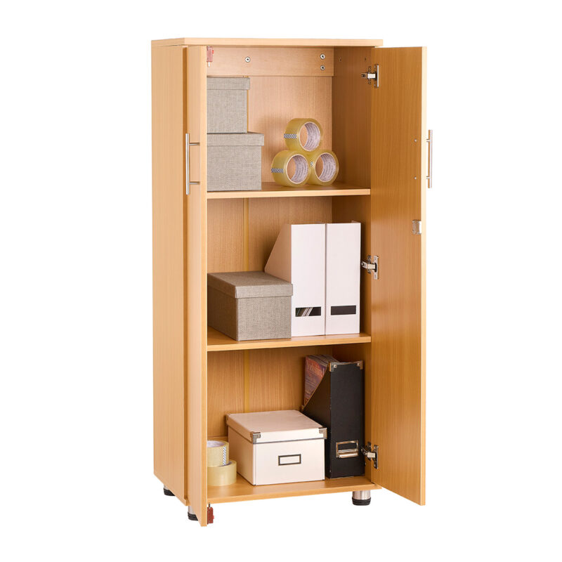 sd iv12 beech 2 door storage cabinet with locking doors 1250mm