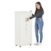 sd iv12 white 2 door storage cabinet with locking doors 1250mm