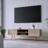 rls dr01 tv cabinet with rattan doors for up to 65″ screens