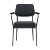 set of 2 black retro style diamond stitch dining chairs