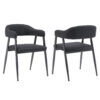 set of 2 black vintage style wrap around dining chairs