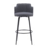 set of 2 grey retro swivel bar stools