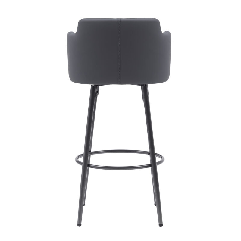 set of 2 grey retro swivel bar stools