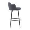 set of 2 grey retro swivel bar stools