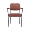 set of 2 tan retro style diamond stitch dining chairs