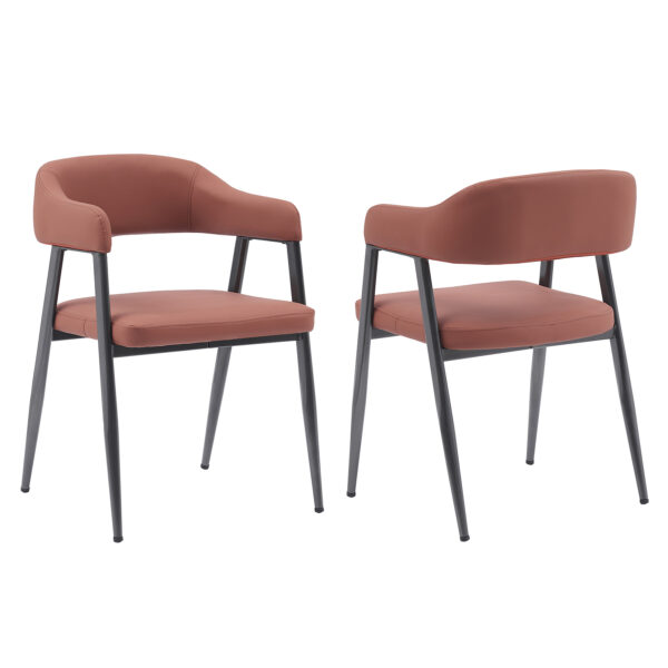 set of 2 tan vintage style wrap around dining chairs