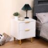 black 2 drawer fluted bedside table (copy)