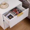 black 2 drawer fluted bedside table (copy)