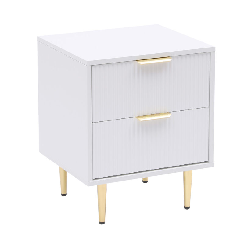 black 2 drawer fluted bedside table (copy)