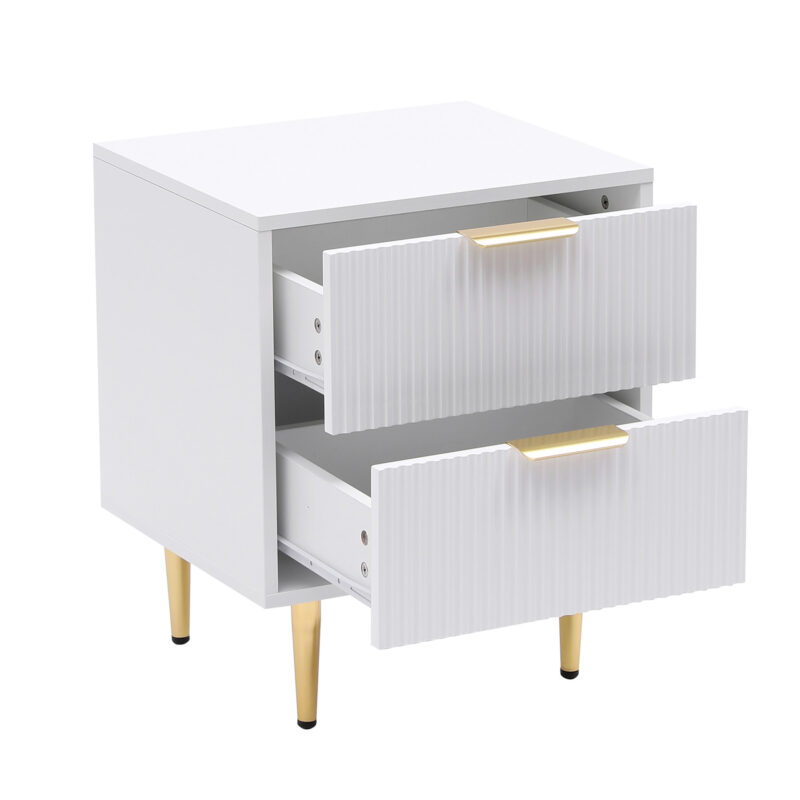 black 2 drawer fluted bedside table (copy)