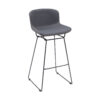 set of 2 grey retro bar stools with footrest
