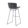 set of 2 grey retro bar stools with footrest