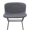 set of 2 grey retro bar stools with footrest