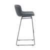 set of 2 grey retro bar stools with footrest