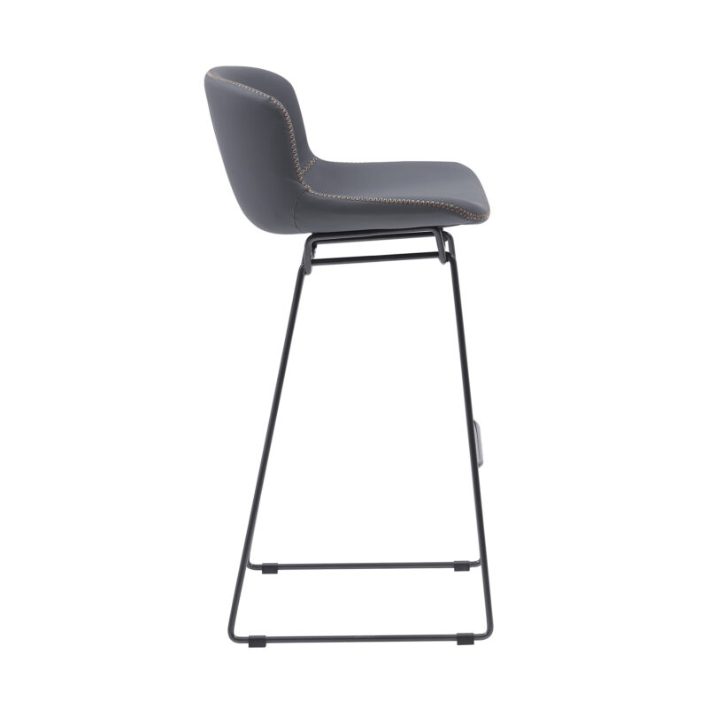 set of 2 grey retro bar stools with footrest
