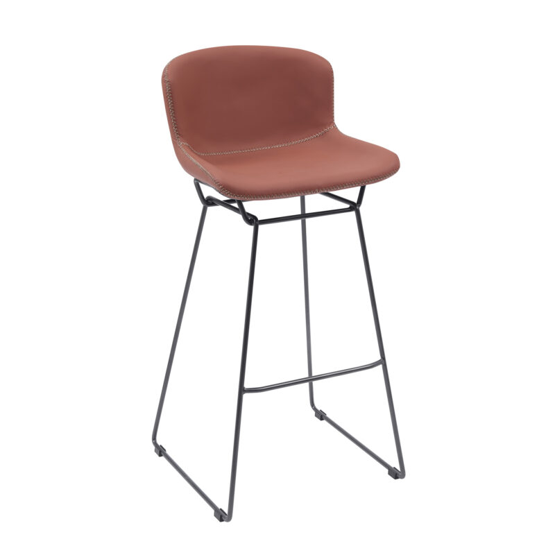 set of 2 tan retro swivel bar stools with footrest