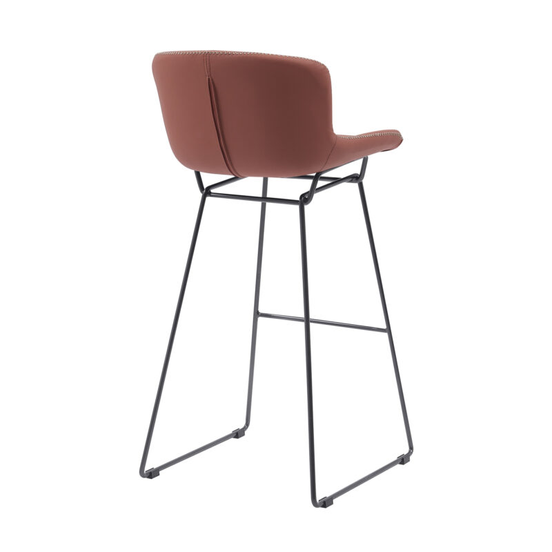set of 2 tan retro swivel bar stools with footrest