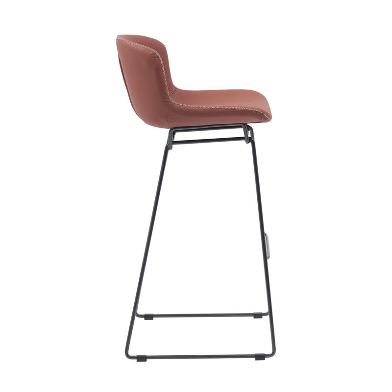 set of 2 tan retro swivel bar stools with footrest