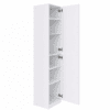 MMT White Slim 2 Door Storage Cabinet with 5 Adjustable Shelves 175cm