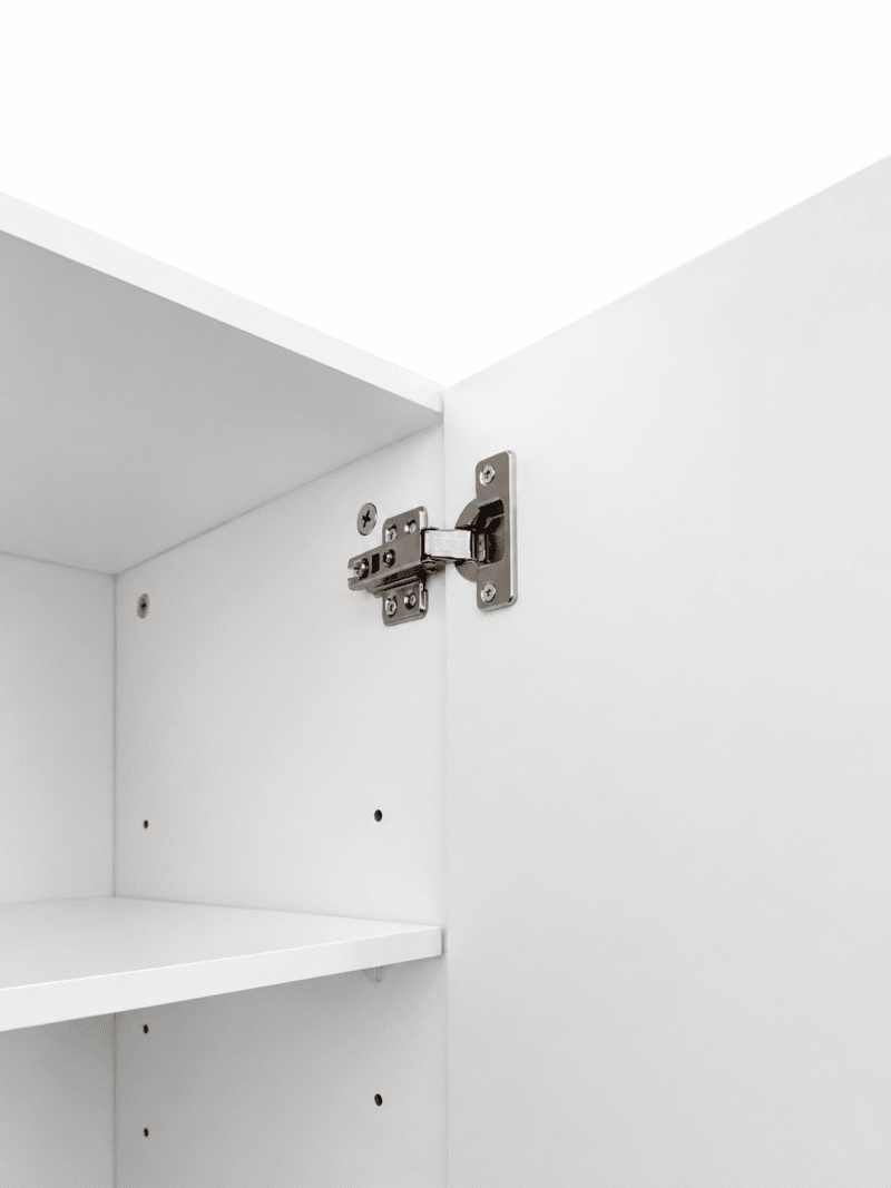 MMT White Slim 2 Door Storage Cabinet with 5 Adjustable Shelves 175cm