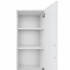 MMT White Slim 2 Door Storage Cabinet with 5 Adjustable Shelves 175cm