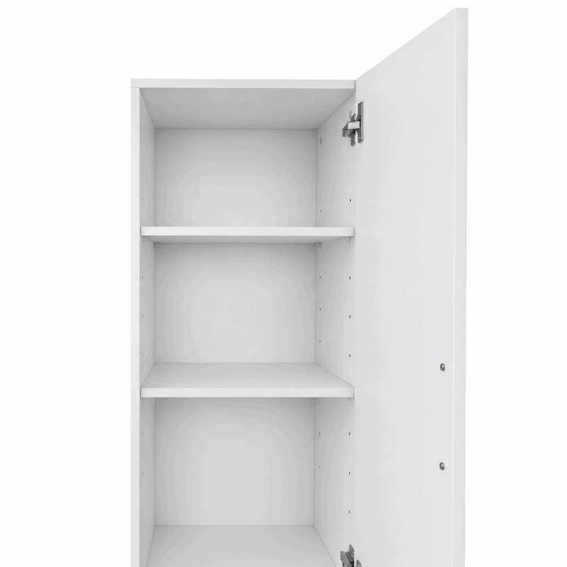 MMT White Slim 2 Door Storage Cabinet with 5 Adjustable Shelves 175cm