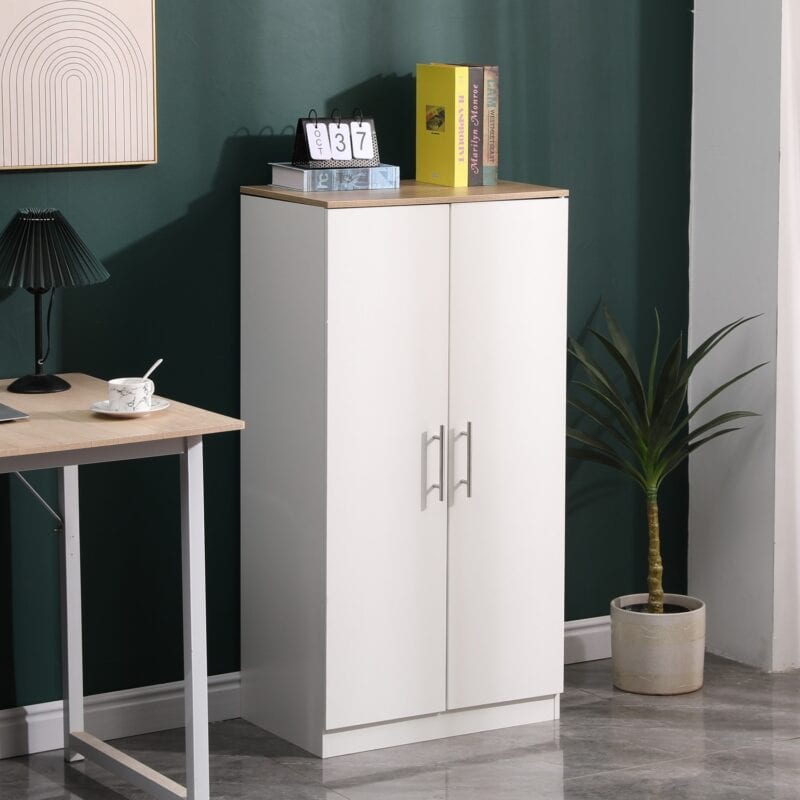 MMT White Oak 2 Door Shoe Storage Cabinet