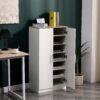 MMT White Oak 2 Door Shoe Storage Cabinet