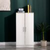 MMT White Oak 2 Door Shoe Storage Cabinet