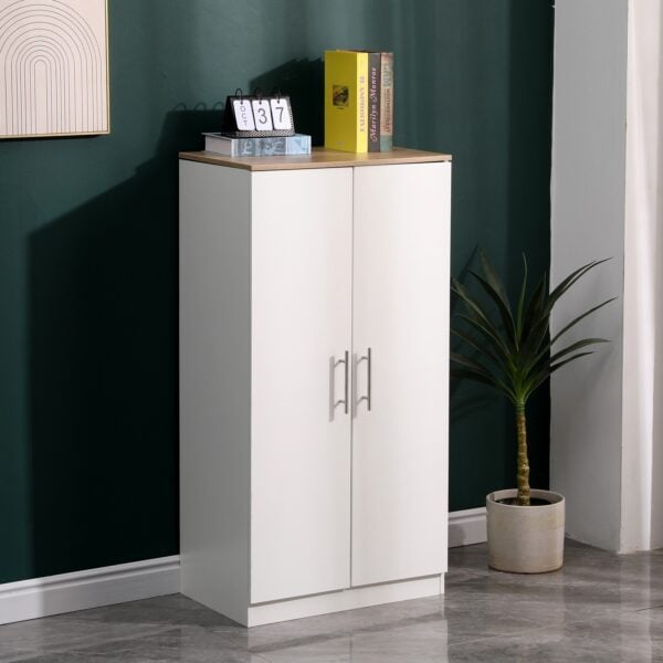 MMT White Oak 2 Door Shoe Storage Cabinet