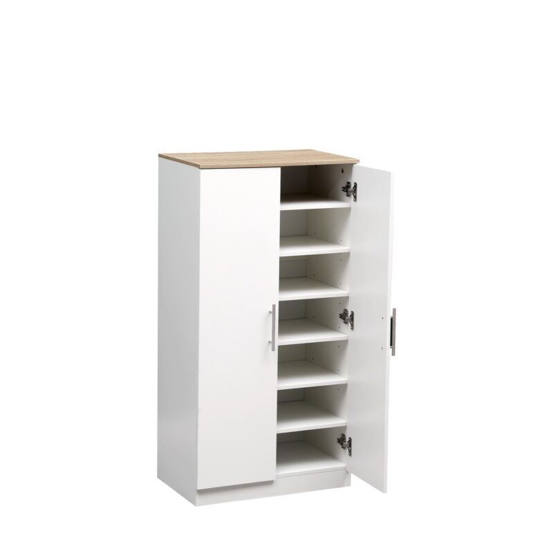 MMT White Oak 2 Door Shoe Storage Cabinet
