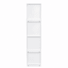 MMT White Slim 2 Door Storage Cabinet with 5 Adjustable Shelves 175cm