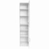 MMT White Slim 2 Door Storage Cabinet with 5 Adjustable Shelves 175cm