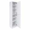 MMT White Slim 2 Door Storage Cabinet with 5 Adjustable Shelves 175cm