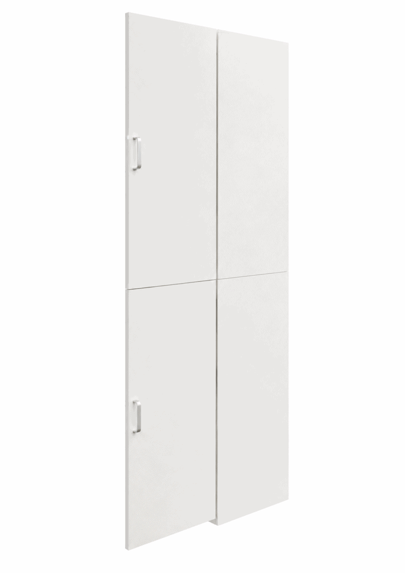 MMT White Slim 2 Door Storage Cabinet with 5 Adjustable Shelves 175cm