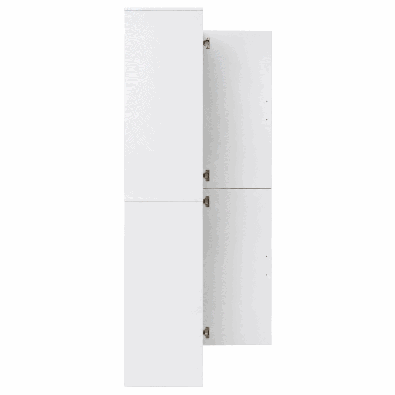 MMT White Slim 2 Door Storage Cabinet with 5 Adjustable Shelves 175cm