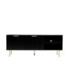 Black 130cm TV Stand Cabinet with Fluted Doors | Up to 65 Inch TVs