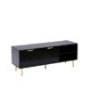 Black 130cm TV Stand Cabinet with Fluted Doors | Up to 65 Inch TVs