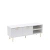White 130cm TV Stand Cabinet with Fluted Doors | Up to 65 Inch TVs