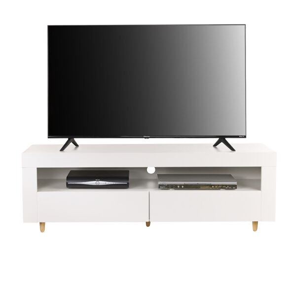 White 140cm TV Stand Cabinet with LED Lights