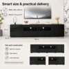Black 180cm TV Stand Cabinet with LED Lights | Up to 85 Inch TVs
