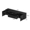 Black 180cm TV Stand Cabinet with LED Lights | Up to 85 Inch TVs