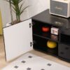 Black 200cm TV Stand Cabinet with Soundbar Shelf & LED Lights